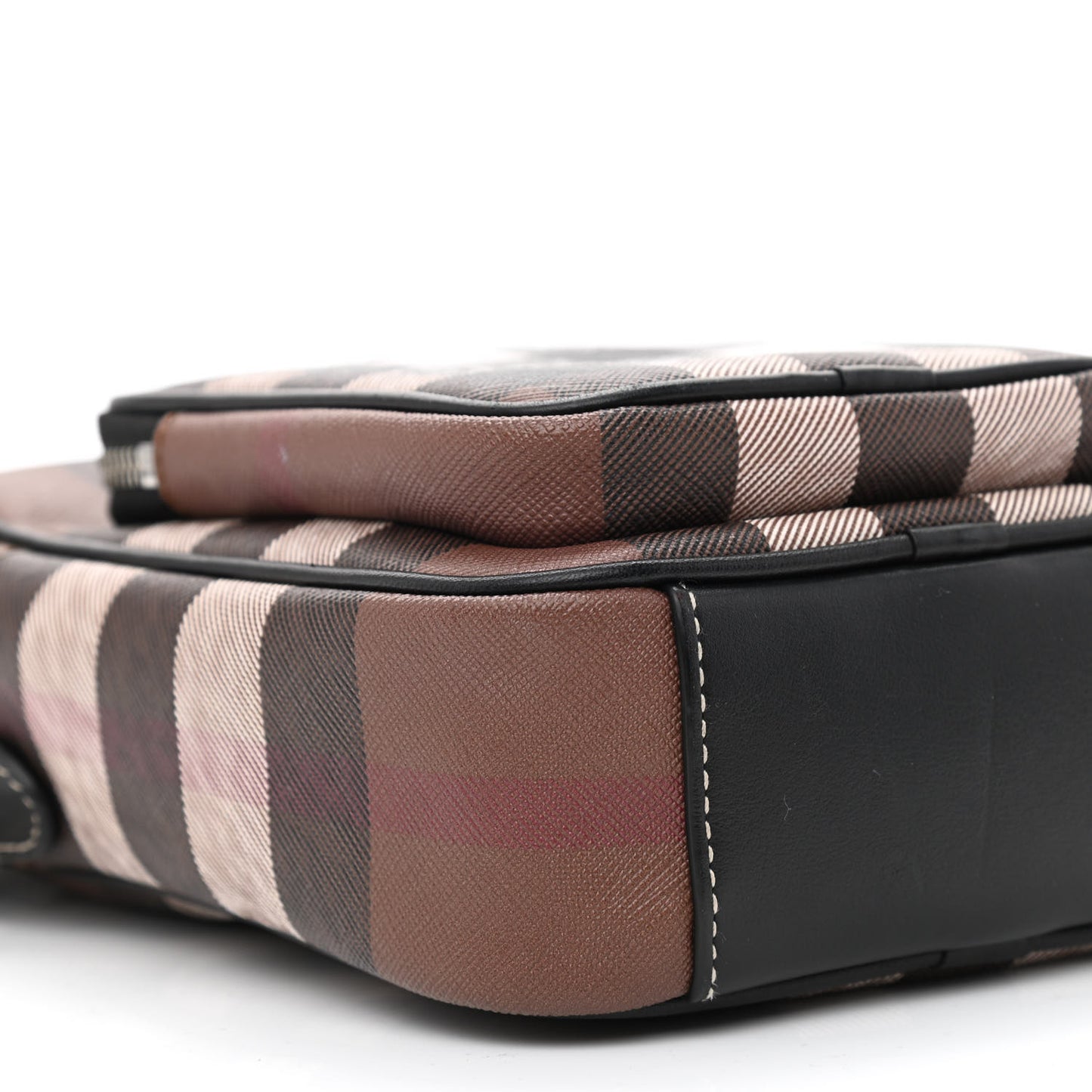 House Check Canvas Calfskin Wyatt Crossbody Dark Birch Brown