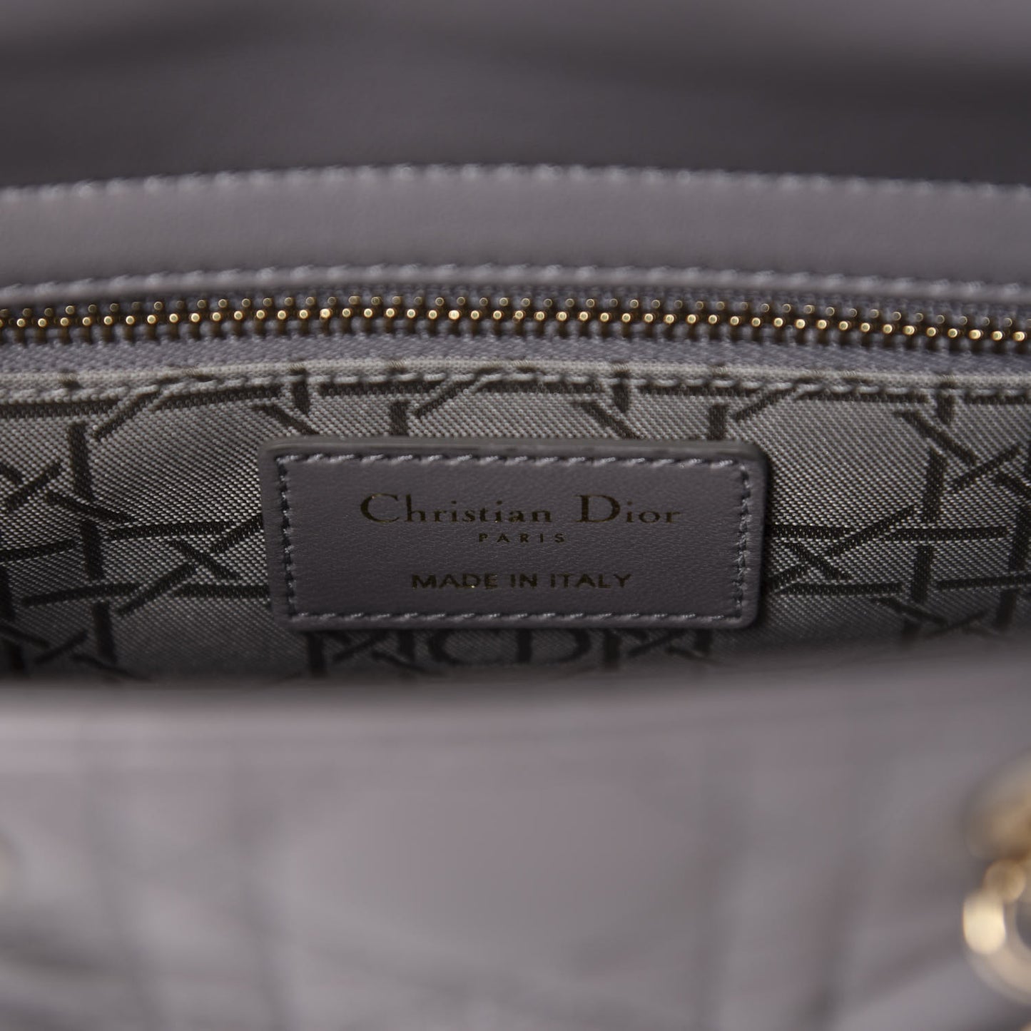 Lambskin Cannage Small Lucky Badges My Lady Dior Grey