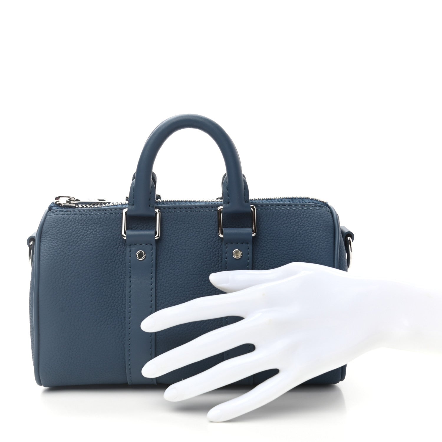 Louis Vuitton Calfskin Aerogram Keepall XS Blue 2 of 8