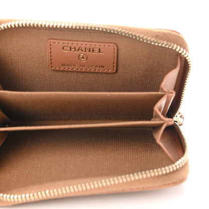 Chanel Shiny Goatskin Quilted 19 Zip Around Coin Purse Wallet Brown 5 of 8
