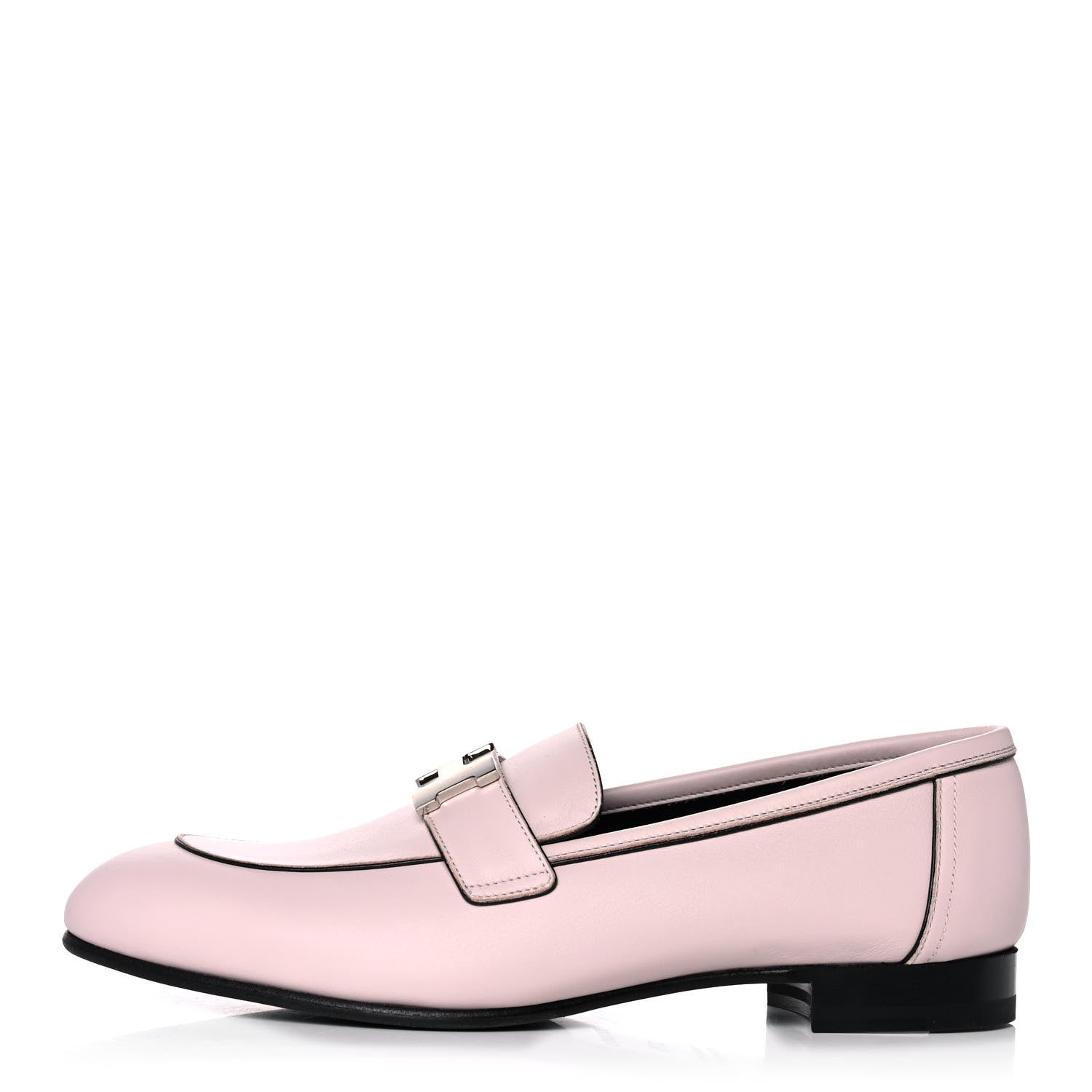 Hermes Calfskin Womens Paris Loafers 37.5 Rose Petale 1 of 9