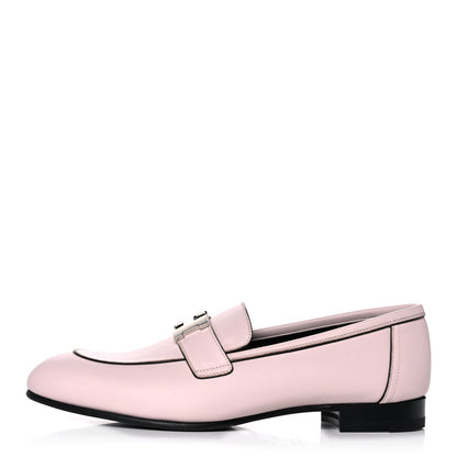 Hermes Calfskin Womens Paris Loafers 37.5 Rose Petale 1 of 9