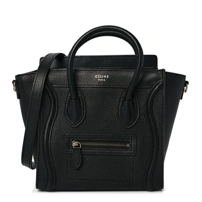 Celine Drummed Calfskin Nano Luggage Black 1 of 8