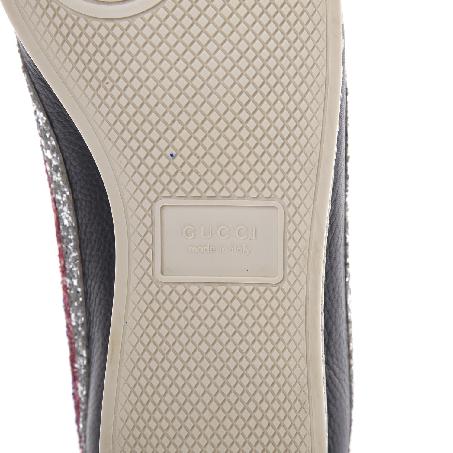 Gucci Calfskin Glitter Crystal Womens Sylvie Web Falacer Sneakers 39.5 Black 6 of 7