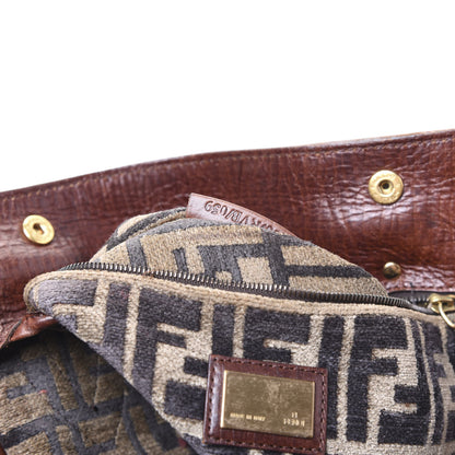 Fendi Velvet Zucca Vitello Large Bag De Jour Fango 8 of 9