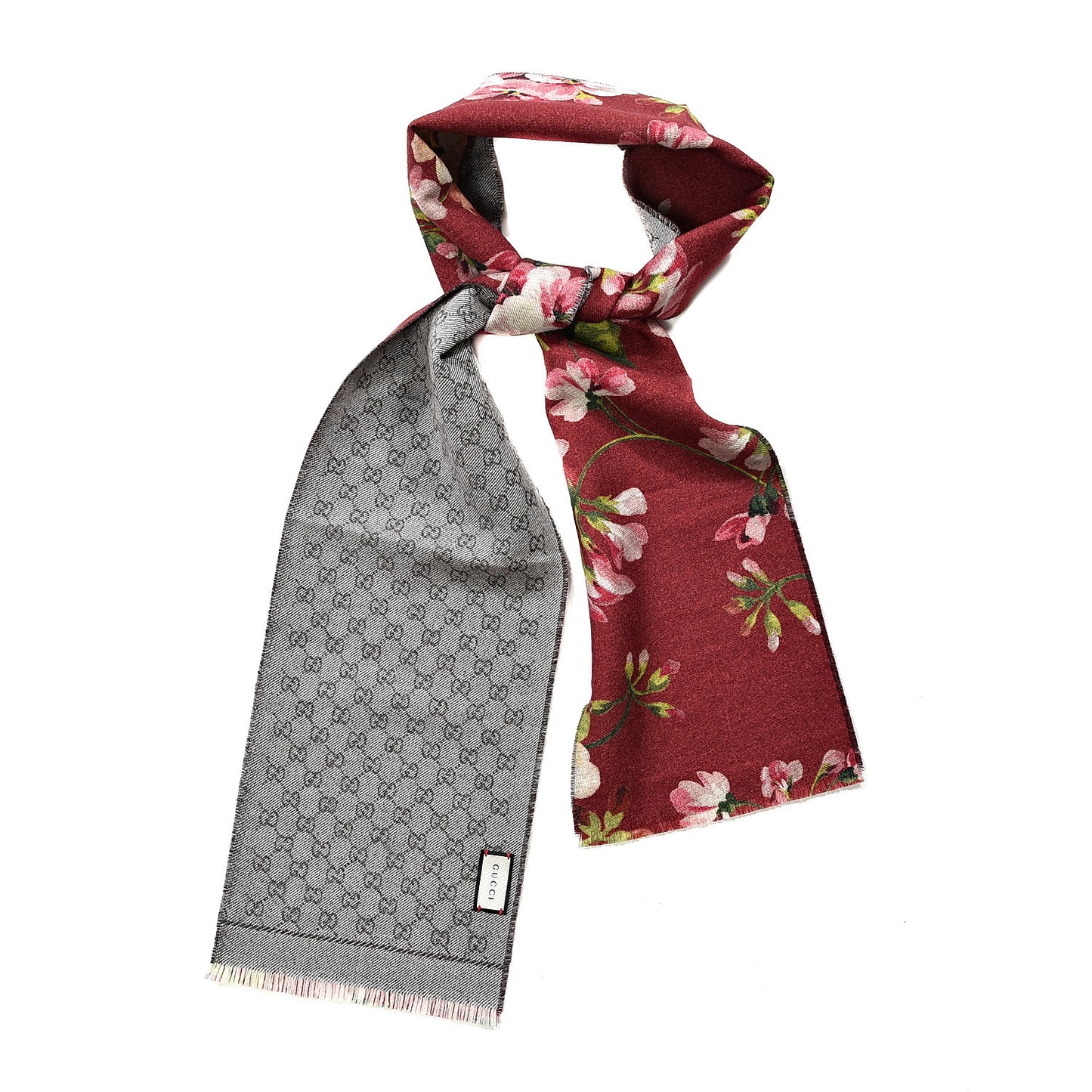 Wool GG Monogram Miniorophin Scarf Lacquer Pink