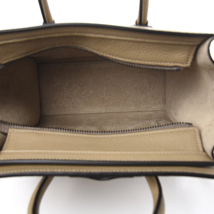 Celine Drummed Calfskin Nano Luggage Dune 6 of 11