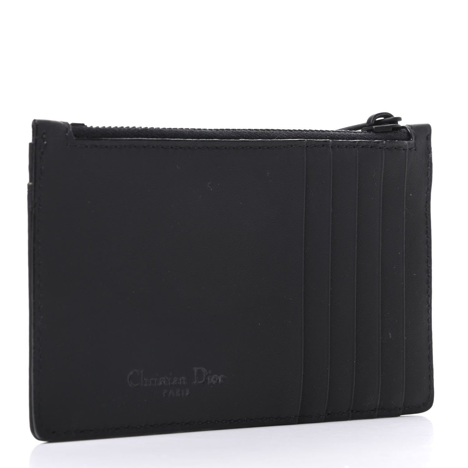 Christian Dior Ultra Matte Calfskin Studded Diorama Card Holder Black 3 of 6