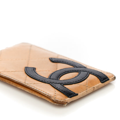 Chanel Calfskin Quilted Cambon Card Holder Beige Black 12 of 30