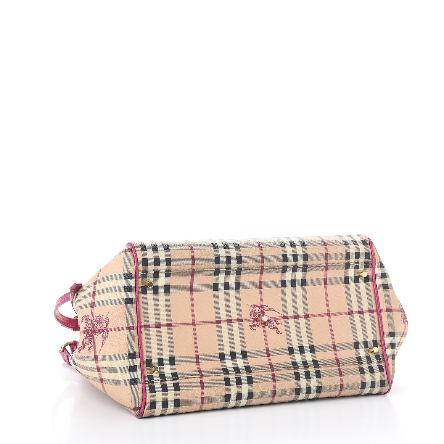 Burberry Haymarket Check Medium Canterbury Tote Bright Rhubarb Pink 4 of 13
