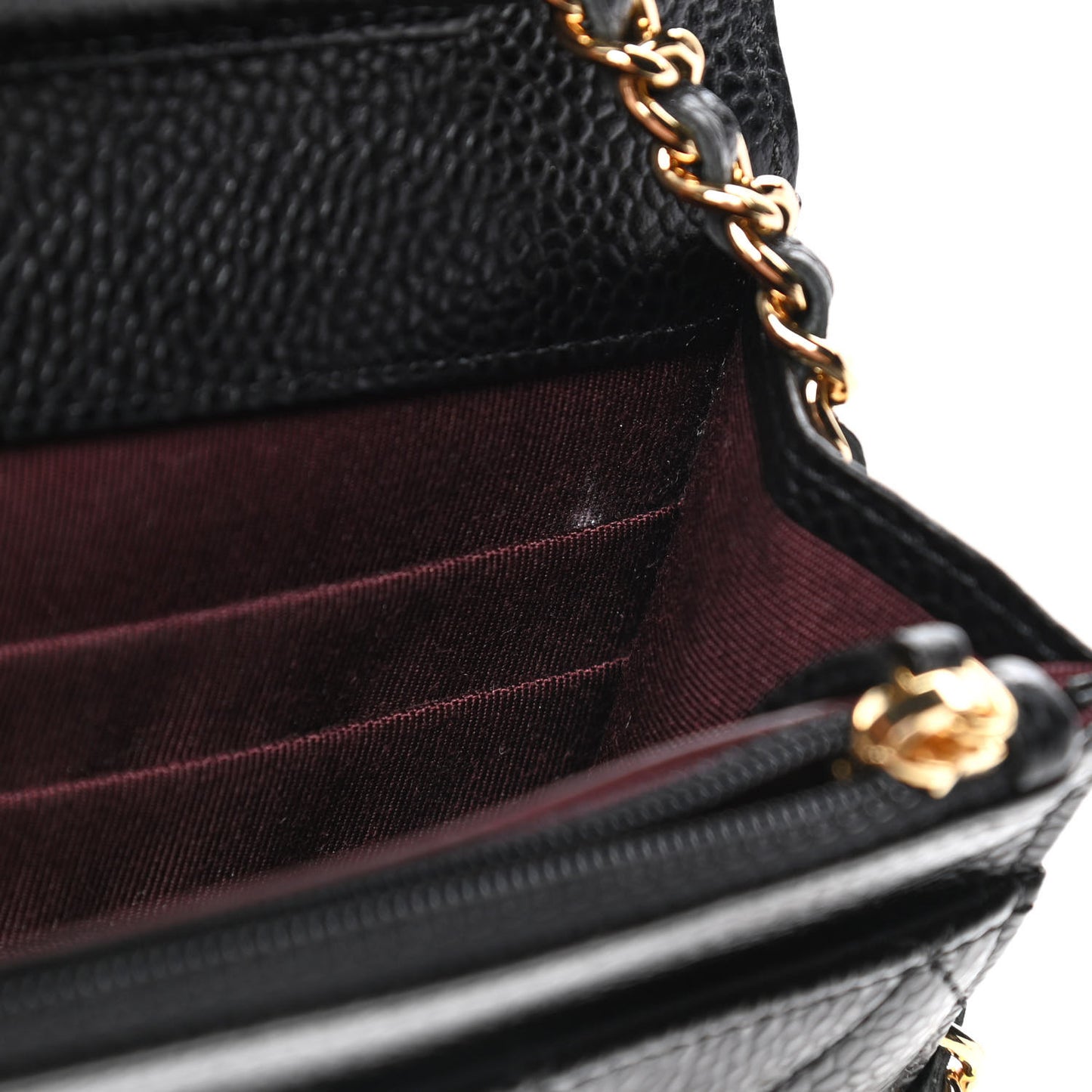 Caviar Quilted Wallet On Chain WOC Black