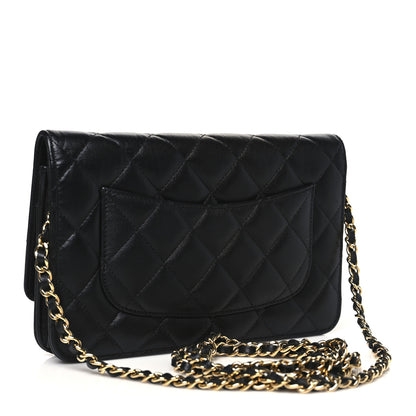 Chanel Lambskin Quilted Wallet On Chain WOC Black 3 of 12