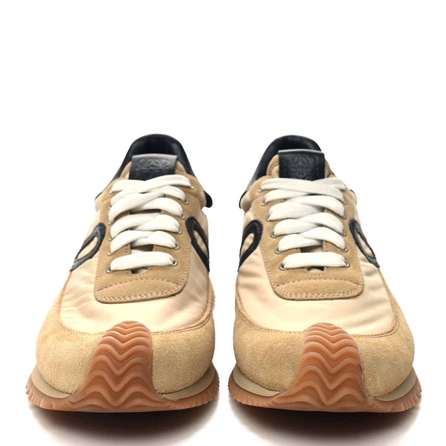 Nylon Suede Flow Runner Sneakers 38 Gold Black