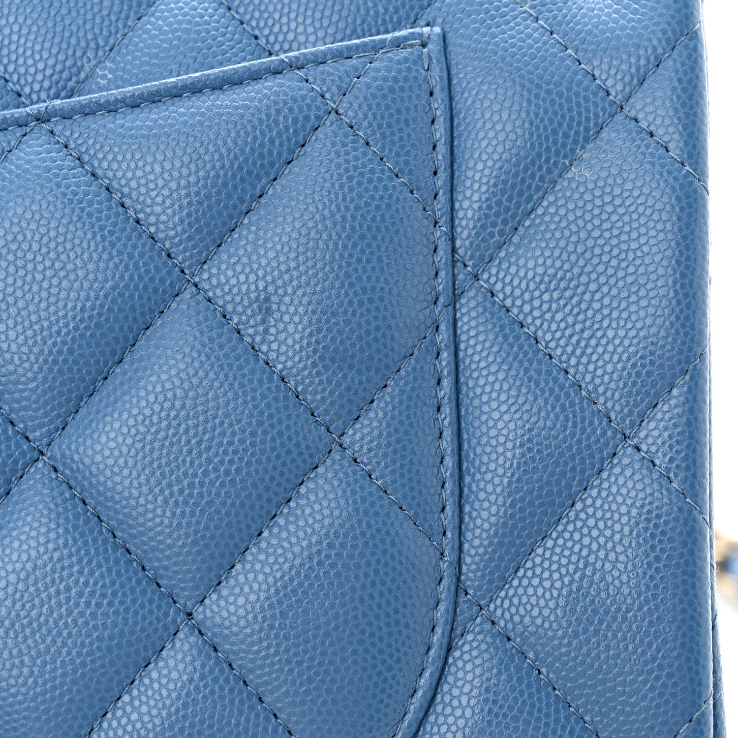 Chanel Caviar Quilted Jumbo Double Flap Blue 12 of 16