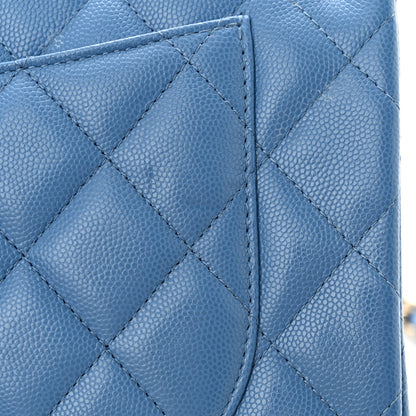 Chanel Caviar Quilted Jumbo Double Flap Blue 12 of 16