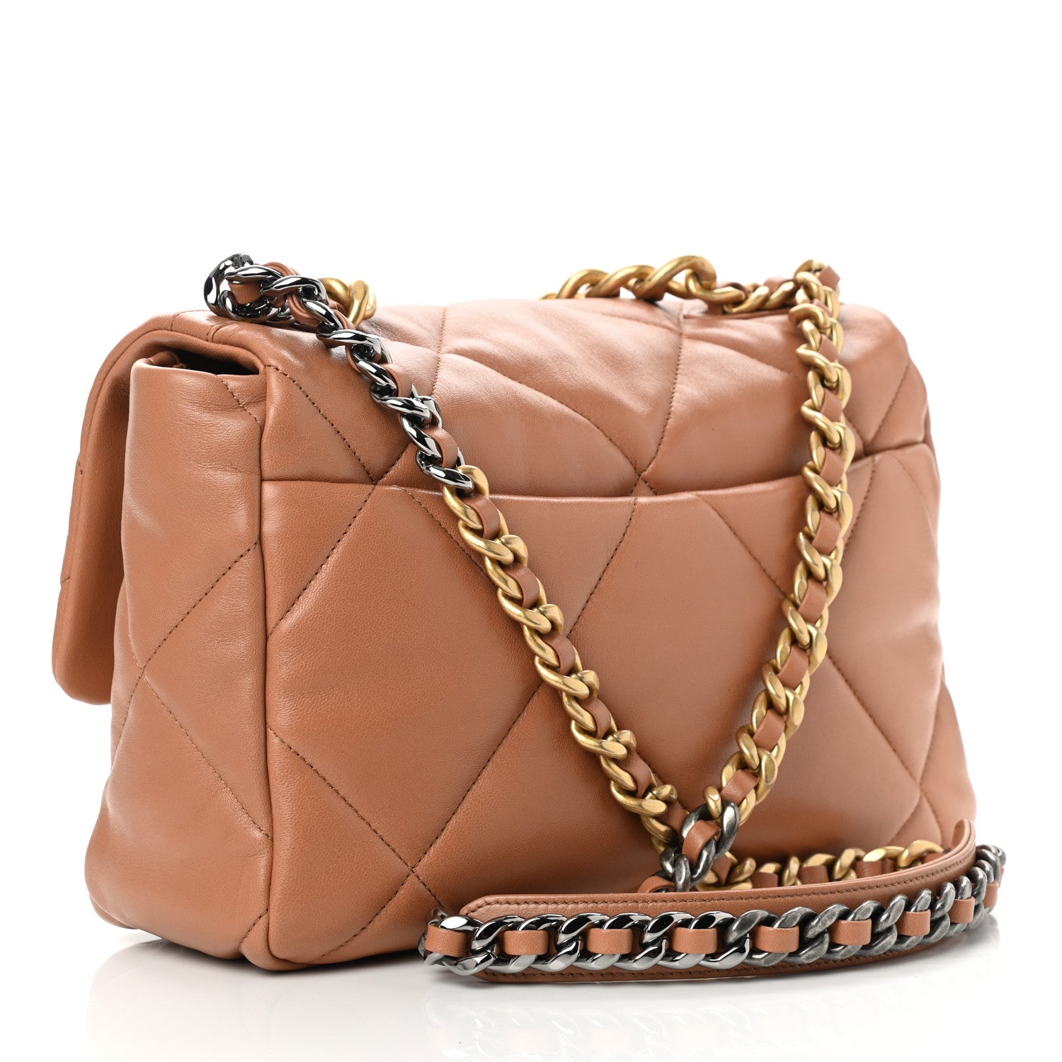 Chanel Lambskin Quilted Large Chanel 19 Flap Brown 2 of 10