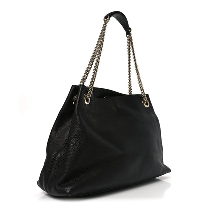 Gucci Pebbled Calfskin Medium Soho Chain Shoulder Bag Black 3 of 10