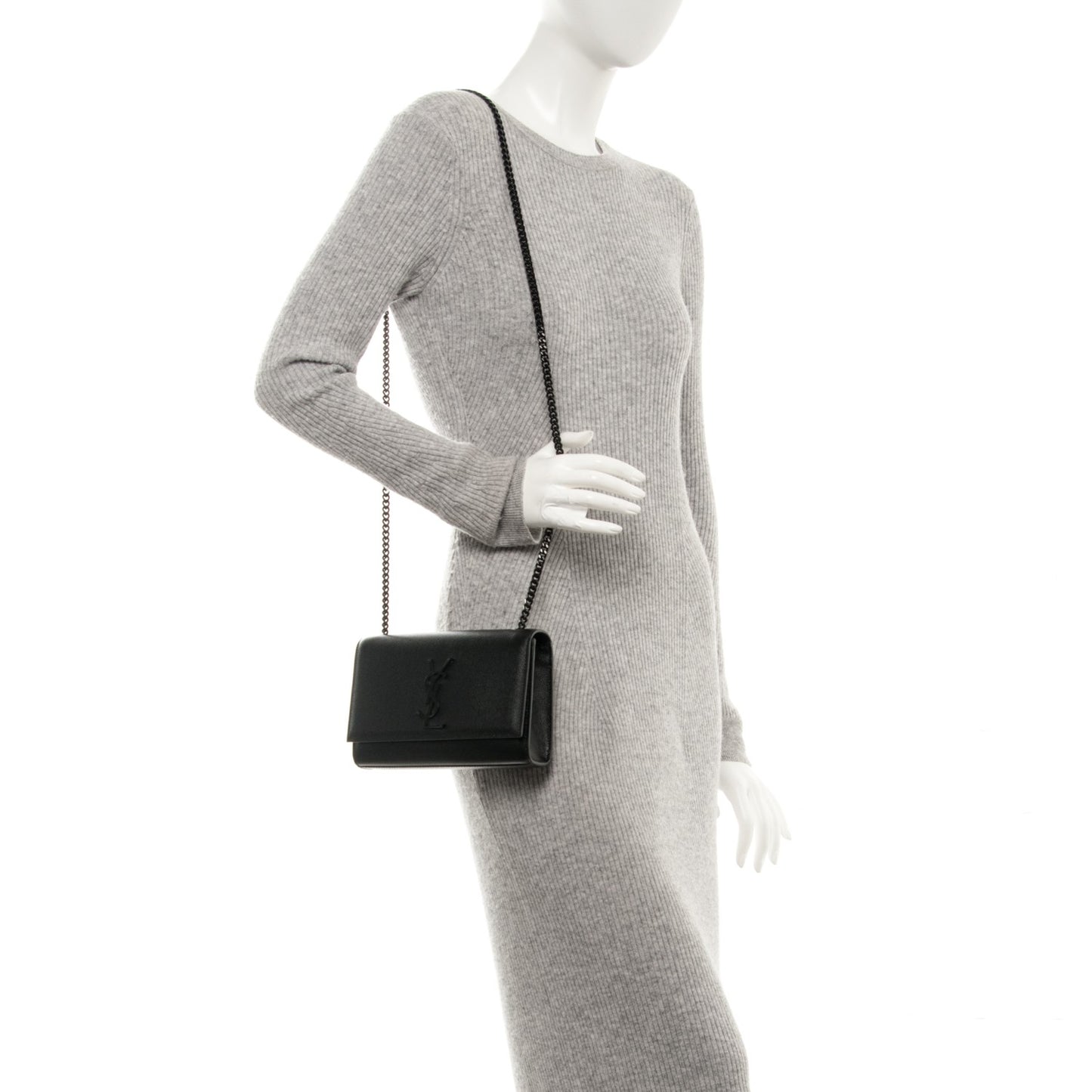 Grain De Poudre Small Monogram Kate Satchel Black