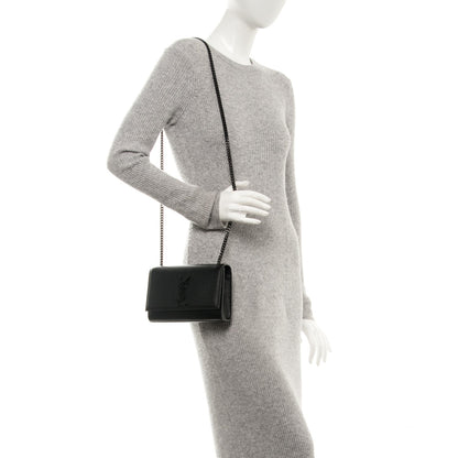 Saint Laurent Grain De Poudre Small Monogram Kate Satchel Black 2 of 7
