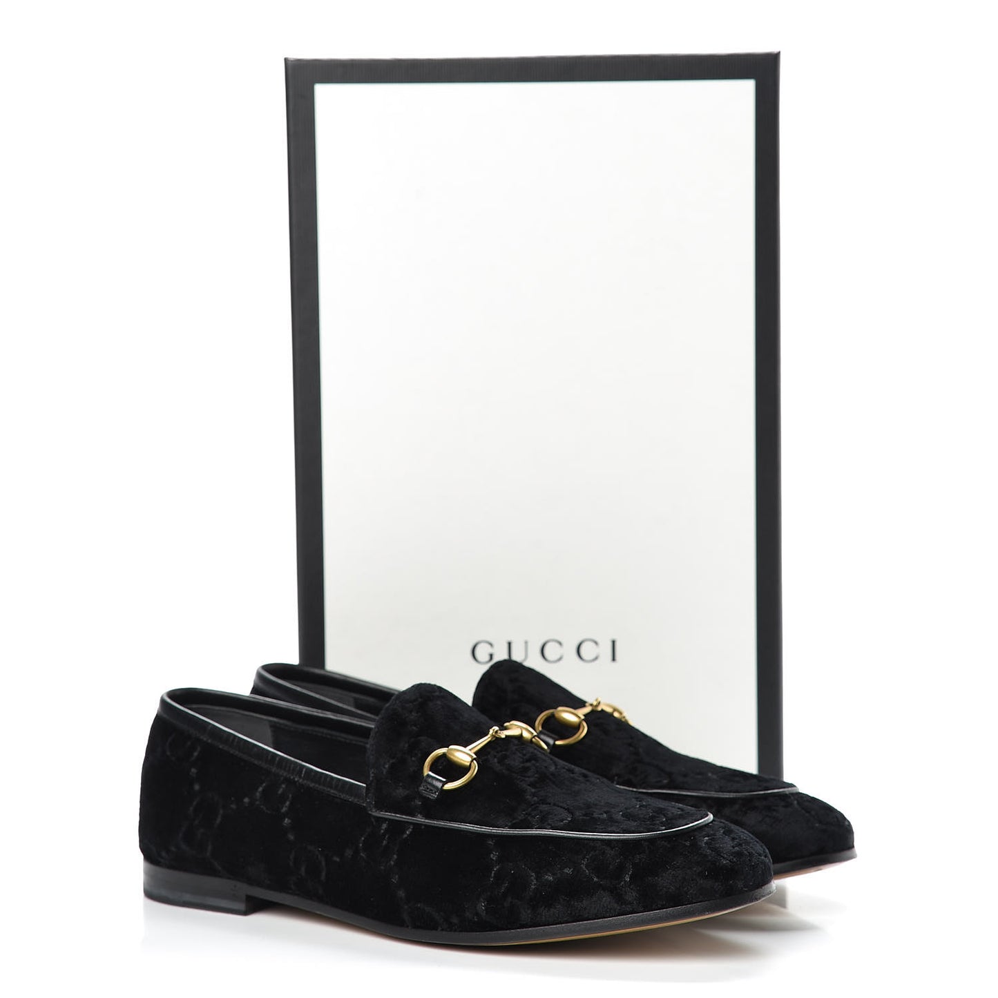 Velvet GG Monogram Horsebit Womens Jordaan Loafers 38.5 Black