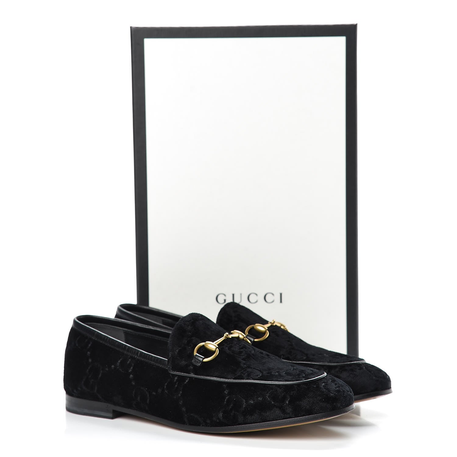 Gucci Velvet GG Monogram Horsebit Womens Jordaan Loafers 38.5 Black 14 of 14