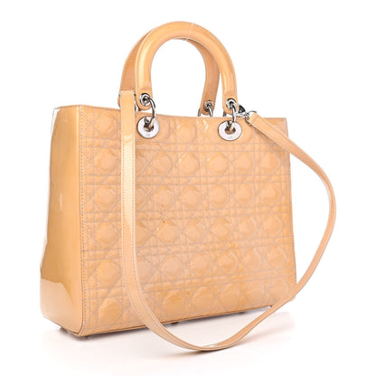 Christian Dior Patent Cannage Large Lady Dior Beige 3 of 12