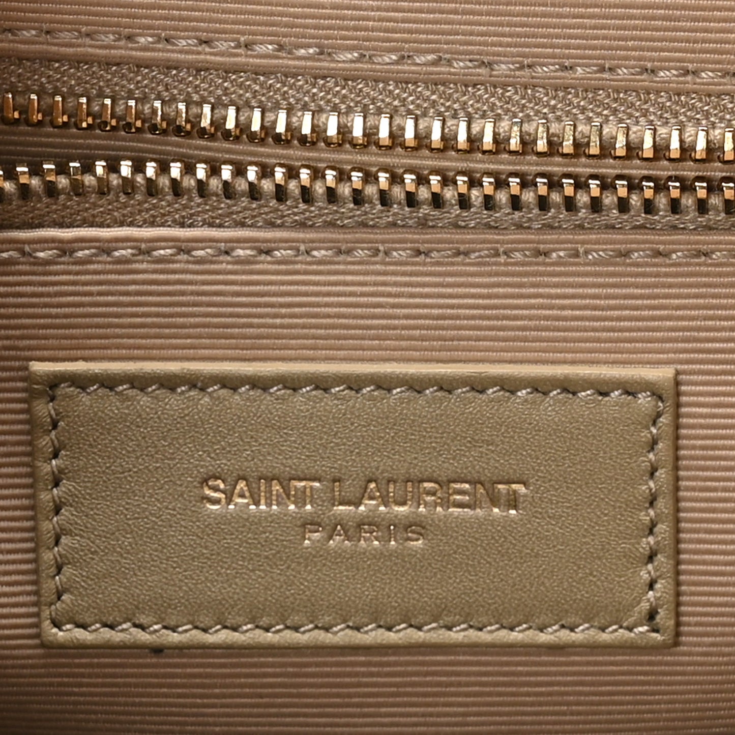 Lambskin Matelasse Chevron Large Monogram Satchel Beige