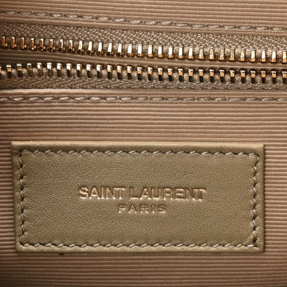 Saint Laurent Lambskin Matelasse Chevron Large Monogram Satchel Beige 6 of 10