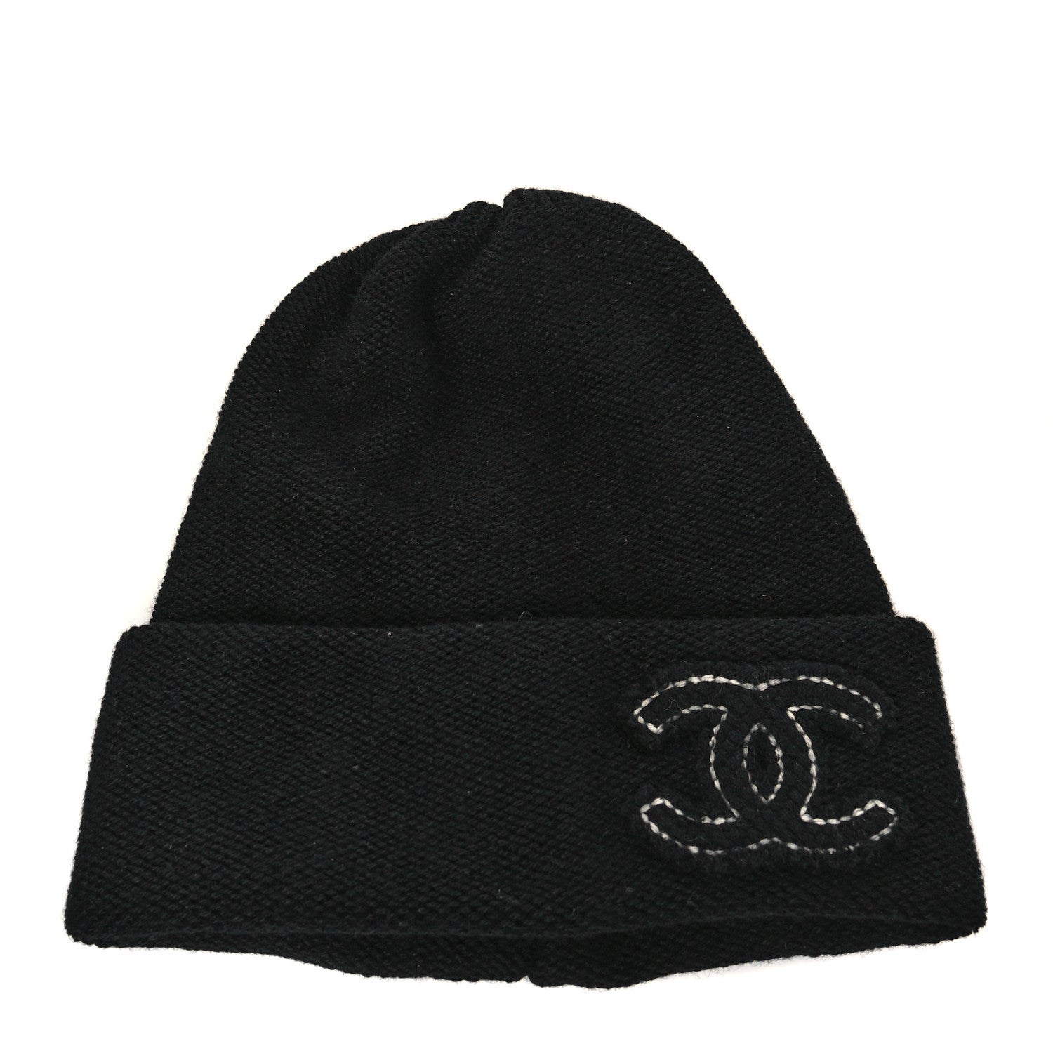 Chanel Cashmere CC Beanie Hat Black 1 of 5