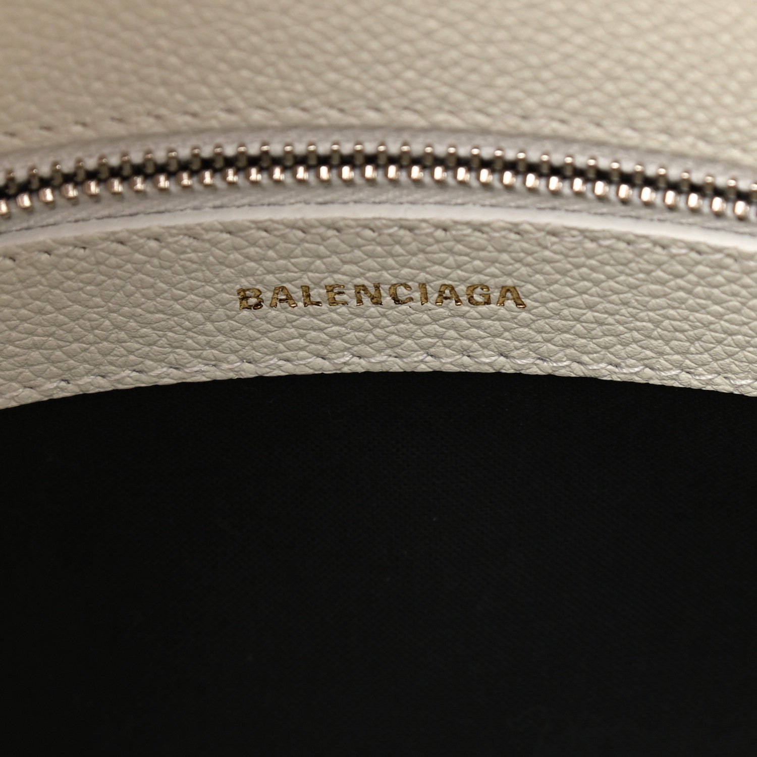 Balenciaga Grained Calfskin Logo S Ville Top Handle Bag White Black 6 of 8