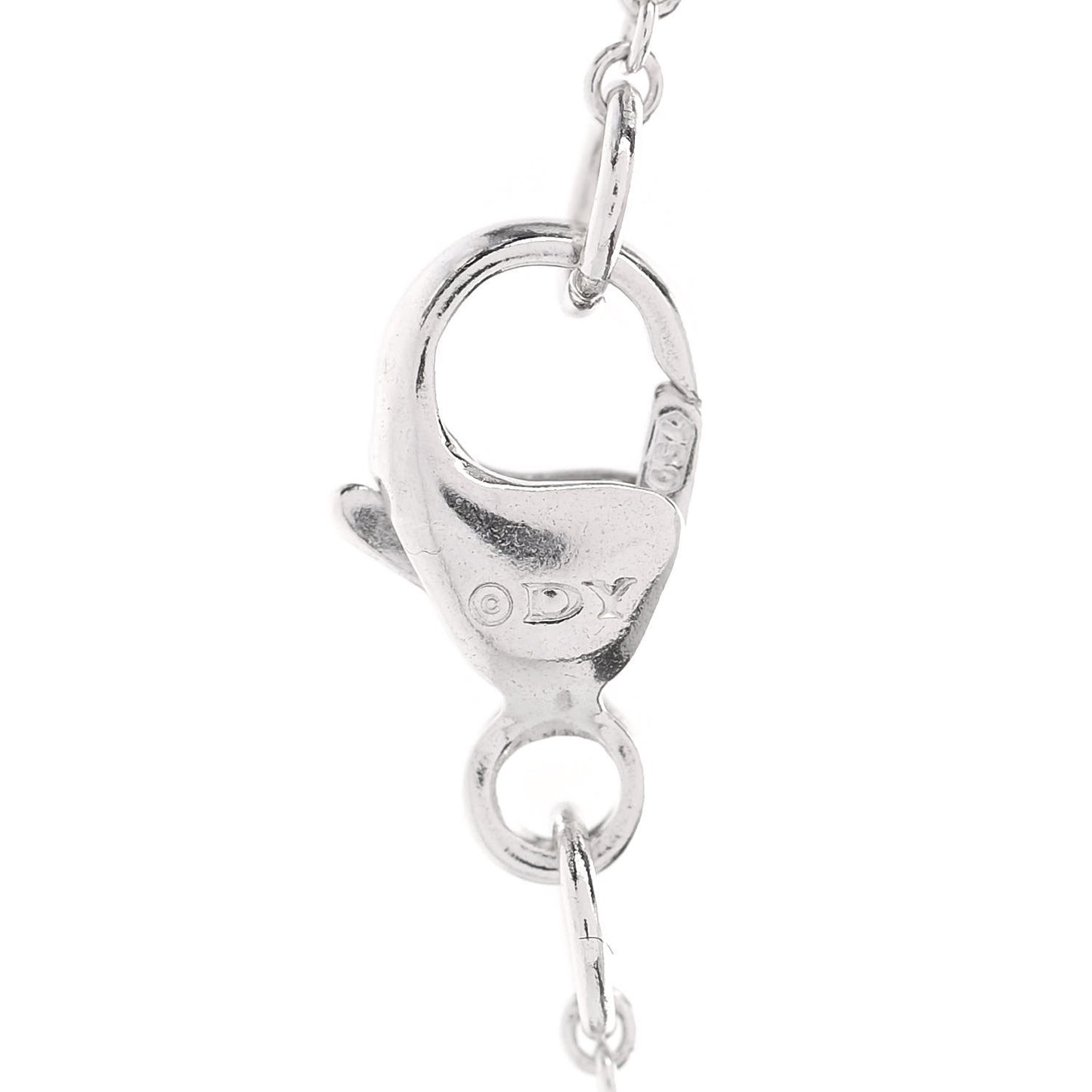 18K White Gold Diamond Cable Collectibles Pave Charm Pendant Necklace