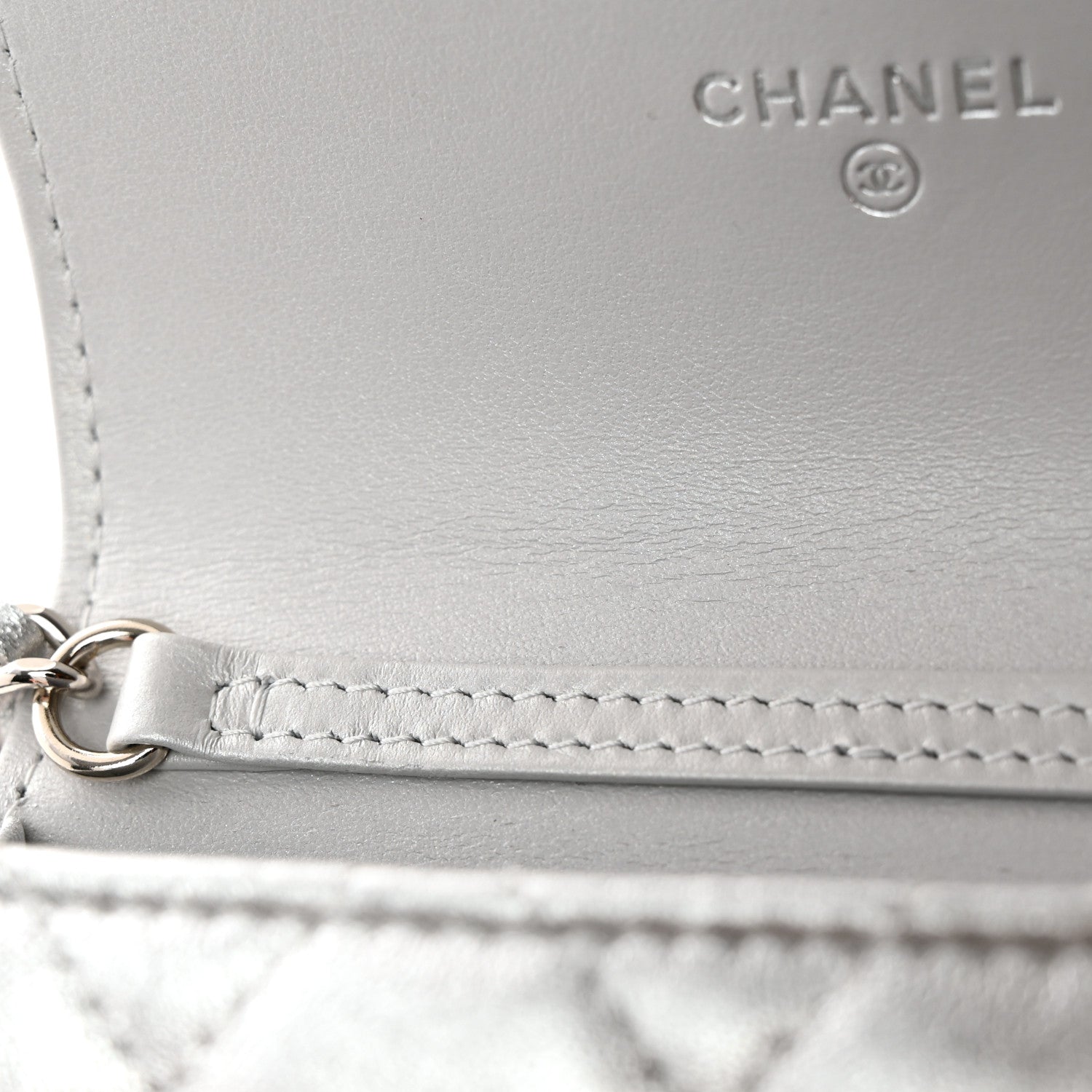 Chanel Metallic Goatskin Quilted Star Flap Waist Belt Bag Silver 12 of 12