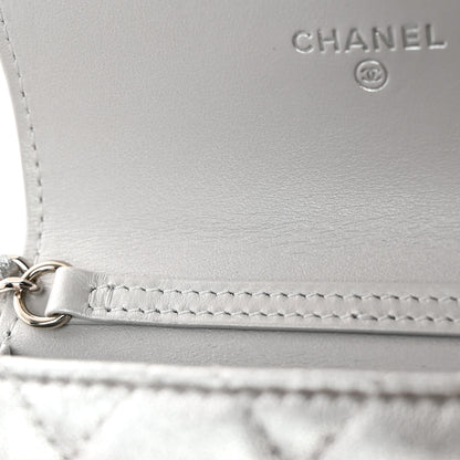 Chanel Metallic Goatskin Quilted Star Flap Waist Belt Bag Silver 12 of 12