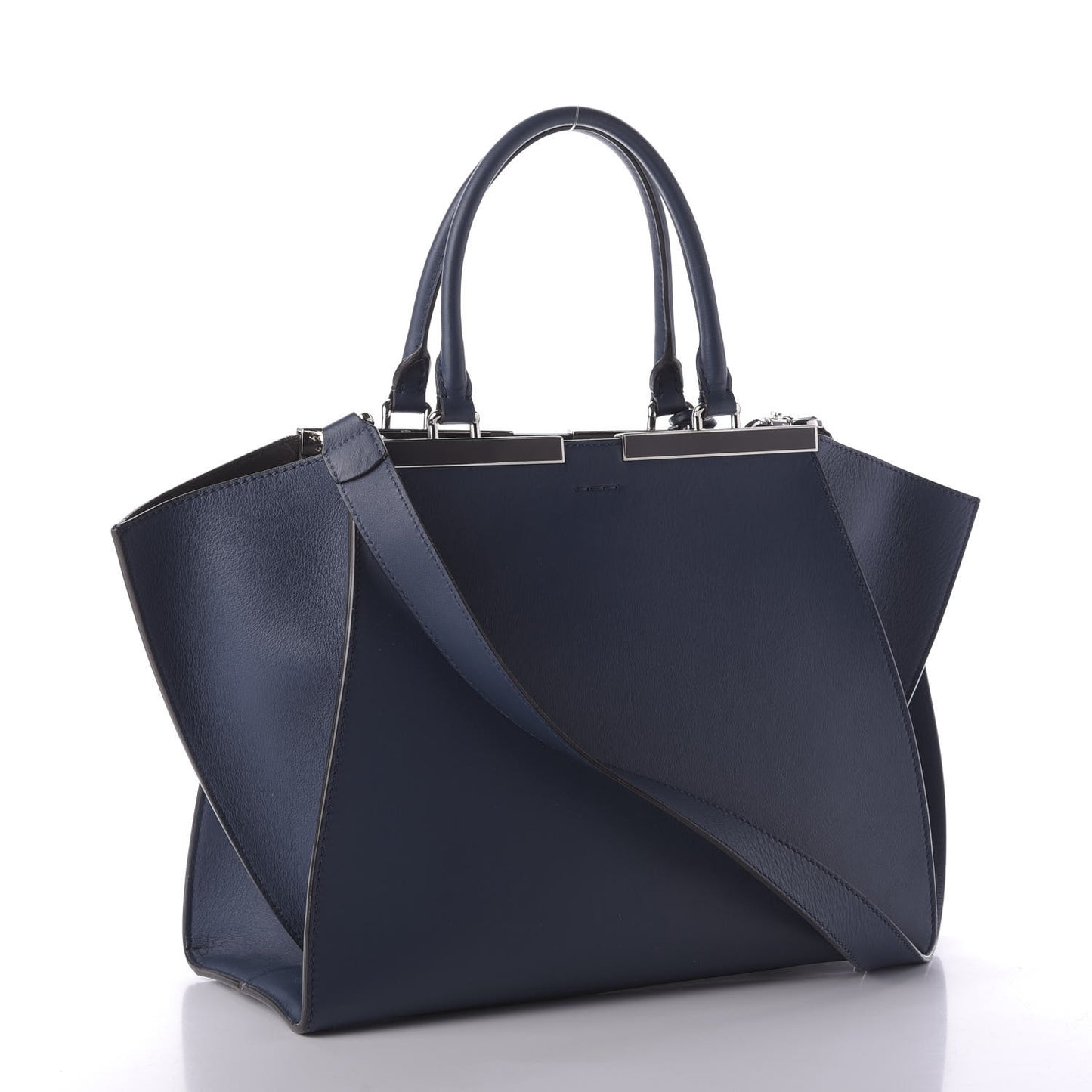 Vitello Dolce Shiny Nappa Petite 3Jours Tote Blue