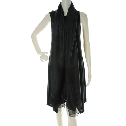 Chanel Silk Cashmere CC Scarf Shawl Black 2 of 5