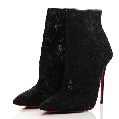 Christian Louboutin Lace Gipsybootie 100 Ankle Boots 41 Black 3 of 8