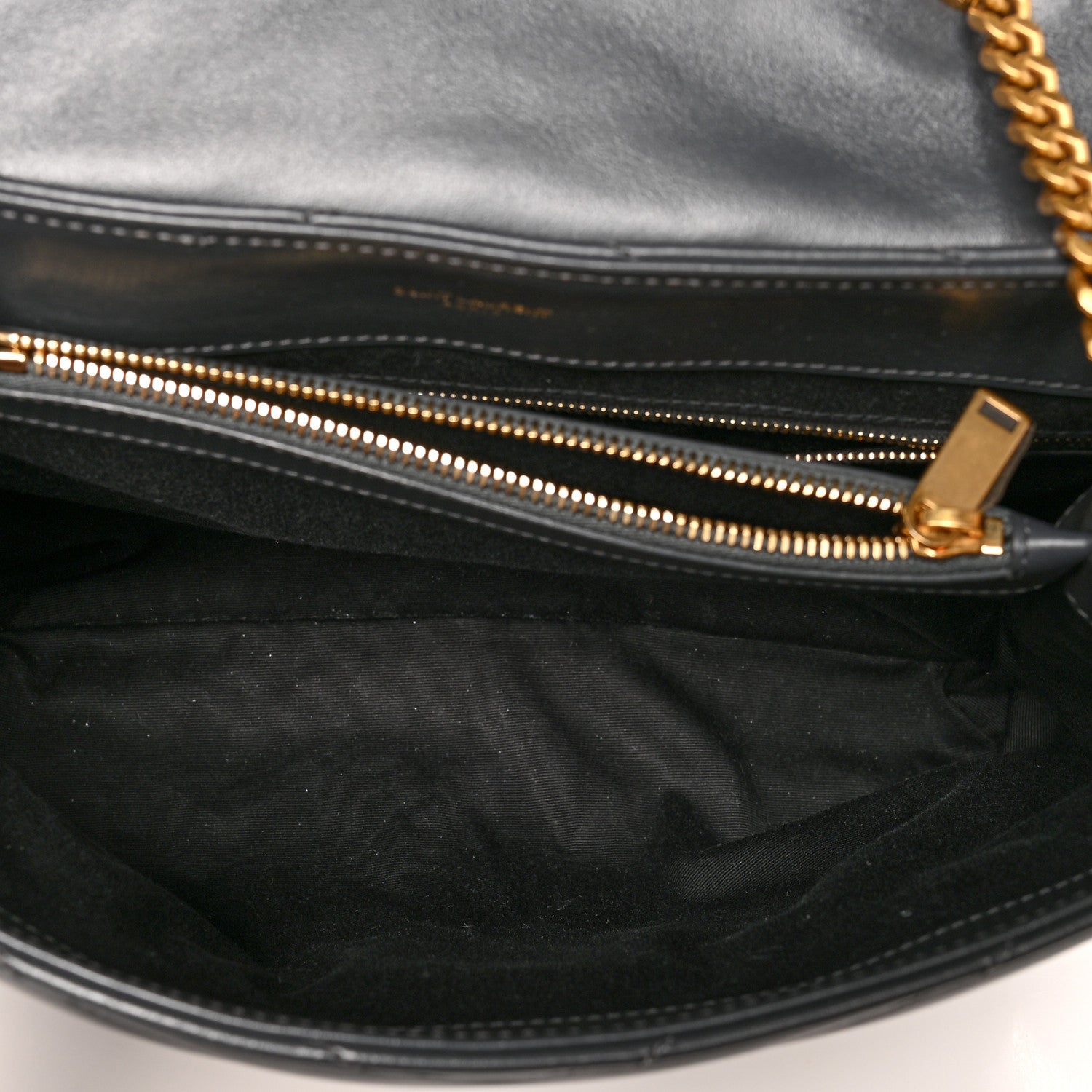 Saint Laurent Calfskin Y Quilted Monogram Medium Loulou Chain Satchel Smog 4 of 10