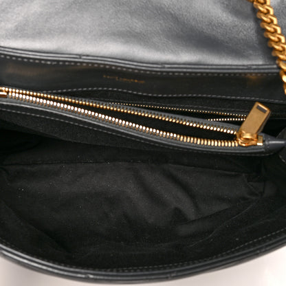 Saint Laurent Calfskin Y Quilted Monogram Medium Loulou Chain Satchel Smog 4 of 10