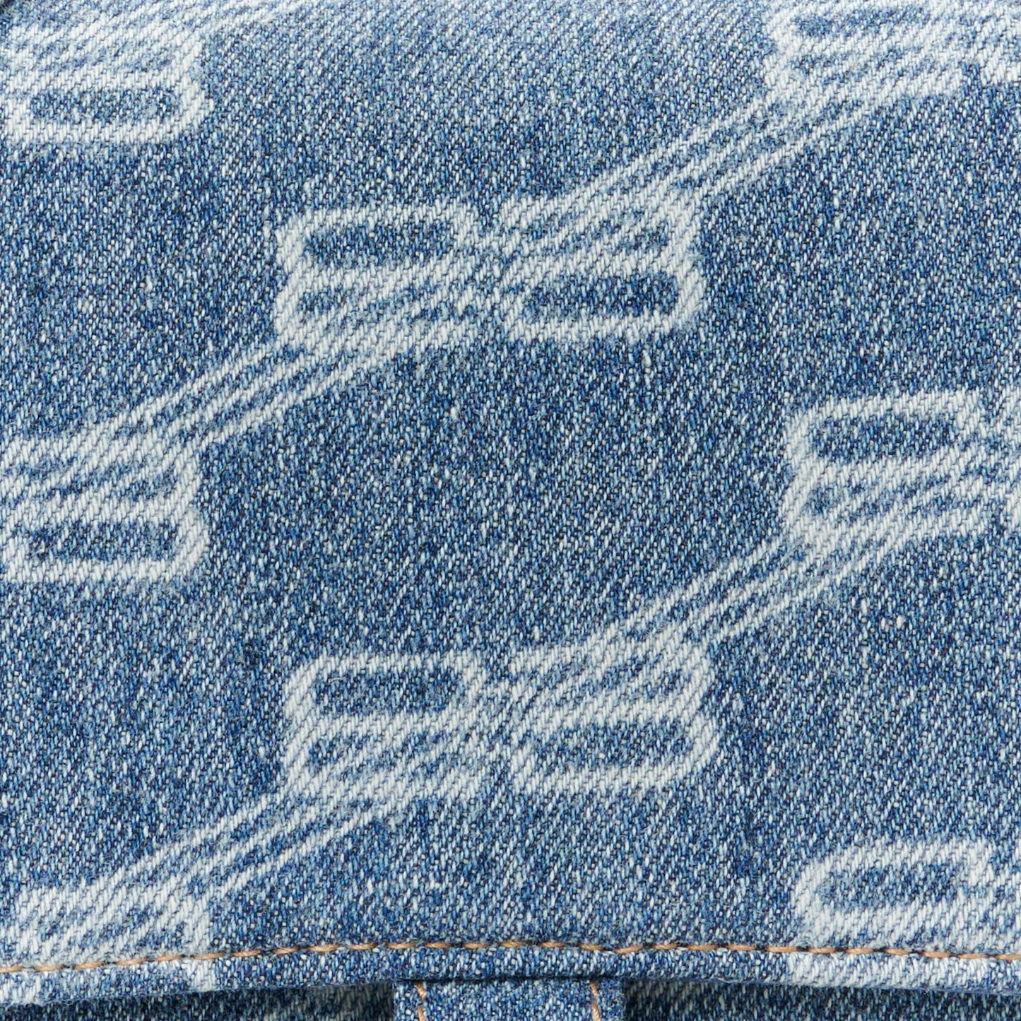 Denim BB Monogram Small Hourglass Top Handle Bag Blue