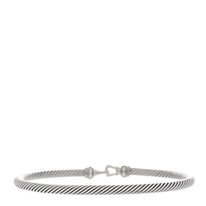 David Yurman Sterling Silver 18K Yellow Gold 4mm Cable Classic Buckle Bracelet 2 of 3