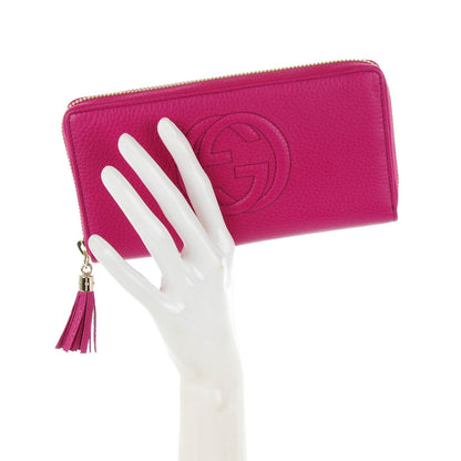 Gucci Pebbled Calfskin Soho Zip Around Wallet Bright Bougainvillea 2 of 7