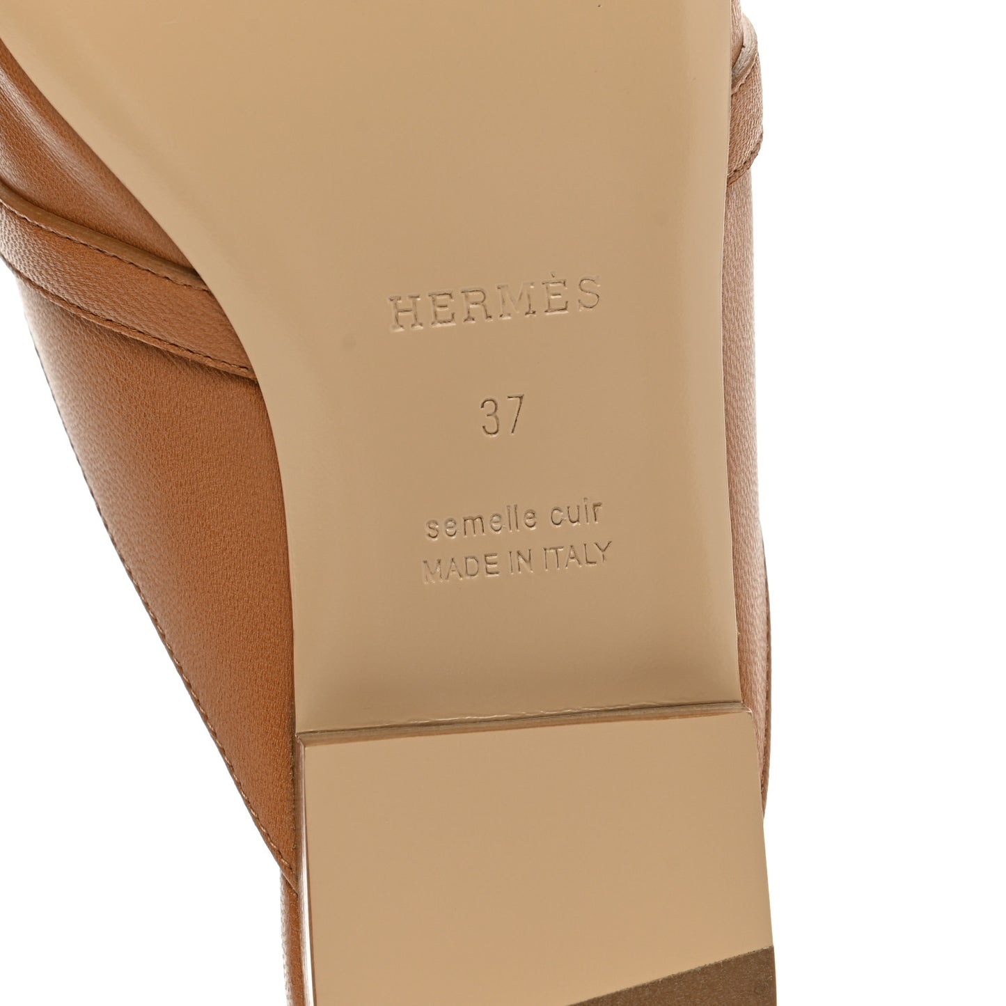 Calfskin Oz Mules 37 Naturel Beige Dore
