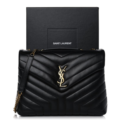 Saint Laurent Calfskin Y Quilted Monogram Medium Loulou Chain Satchel Black 12 of 12