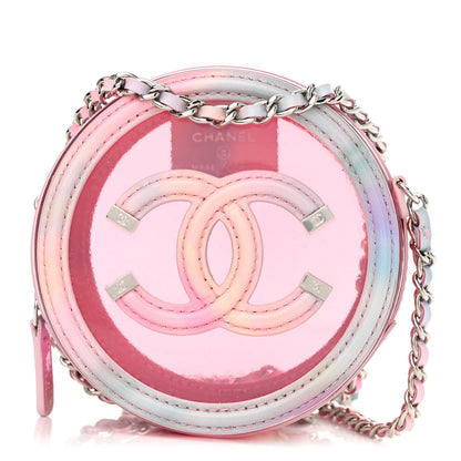 Chanel PVC Lambskin Filigree Round Clutch With Chain Pink 1 of 10