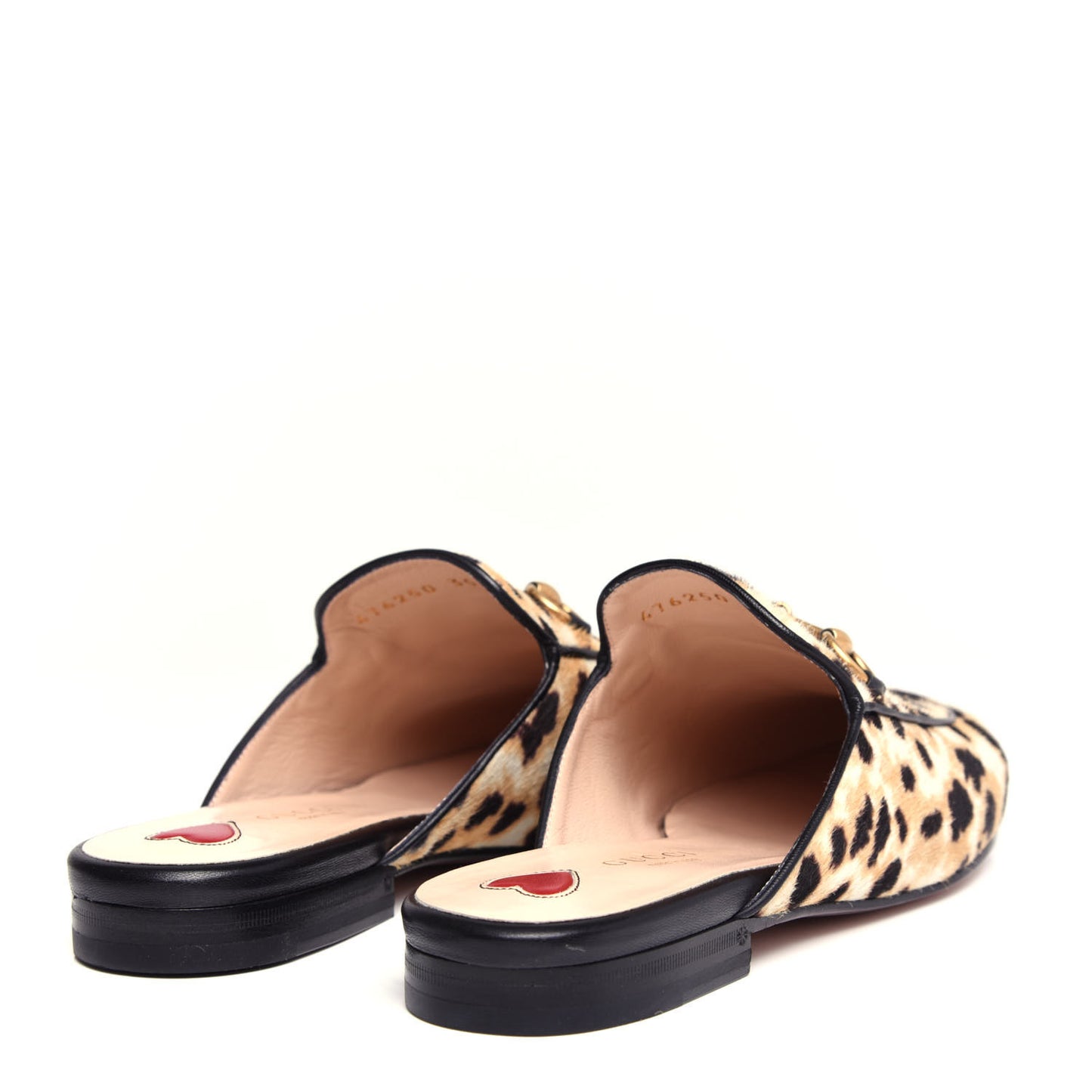 Calf Hair Leopard Print Womens Princetown Slippers 35 Naturale Black