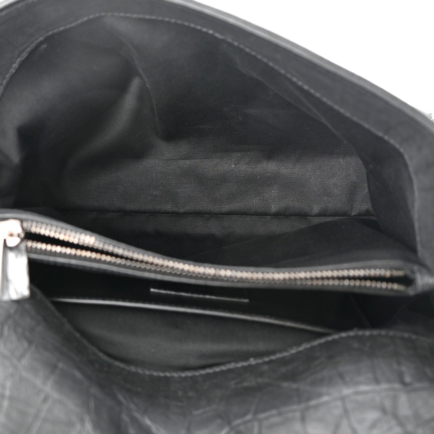 Calfskin Crocodile Embossed Medium West Hollywood Monogram Fold-Over Bag