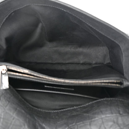 Saint Laurent Calfskin Crocodile Embossed Medium West Hollywood Monogram Fold-Over Bag 5 of 11