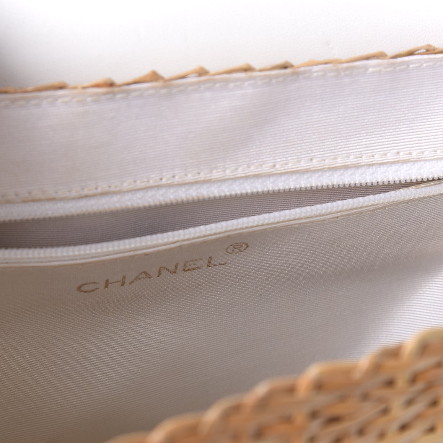 Chanel Calfskin Rattan Basket Flap Shoulder Bag White 5 of 11