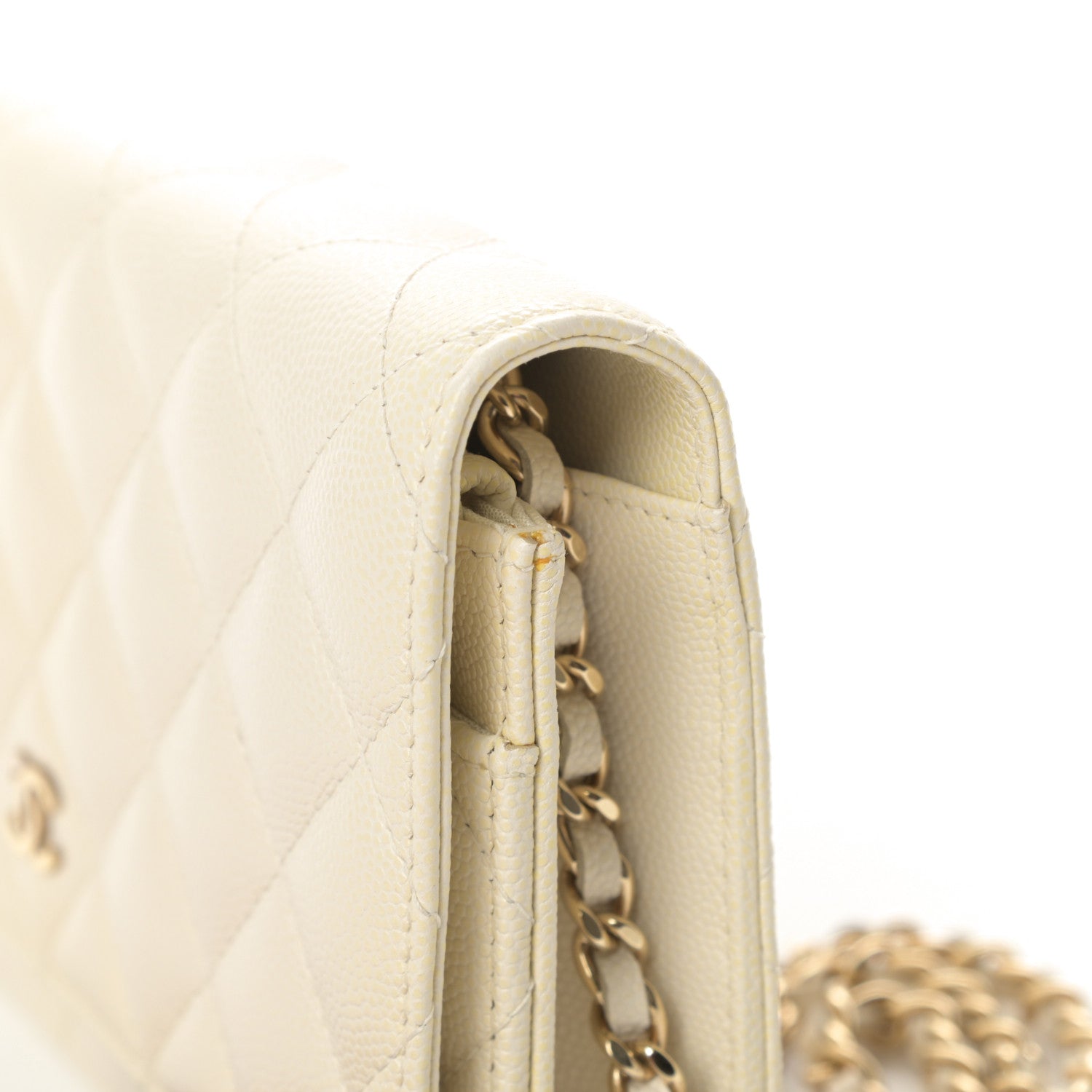 Chanel Caviar Quilted Wallet On Chain WOC White 12 of 14