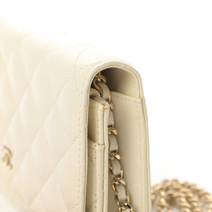 Chanel Caviar Quilted Wallet On Chain WOC White 12 of 14
